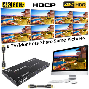 4K HDMI Splitter 1 in 8 out